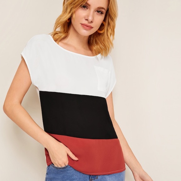 SHEIN Tops - ❗️LIMITED❗️QUANTITY❗️Pocket Patched Colorblock Top